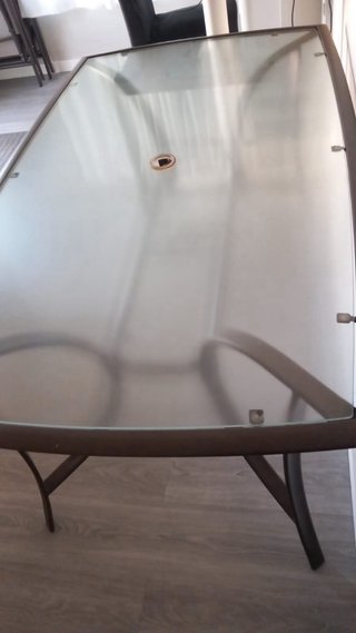 Mesa de terraza cristal y metal