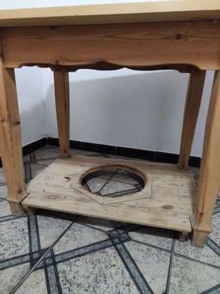 Mesa camilla pino con tarima brasero