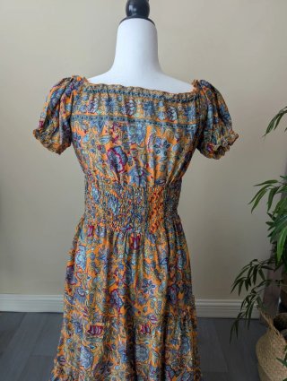 Vestido largo estampado talla M