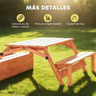 Arenero Madera Niños Toldo Ajustable