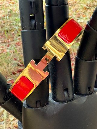 Pulsera Hermès Roja y Dorada