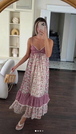 Abito midi stampato floreale Zara