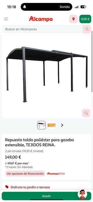 Carpa metálica gris