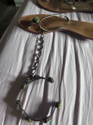 Sandalias Luis Onofre Oro y Verde Oliva