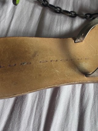 Sandalias Luis Onofre Oro y Verde Oliva