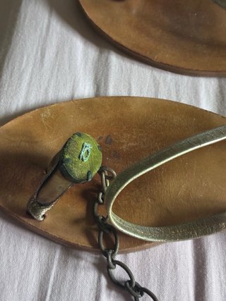 Sandalias Luis Onofre Oro y Verde Oliva
