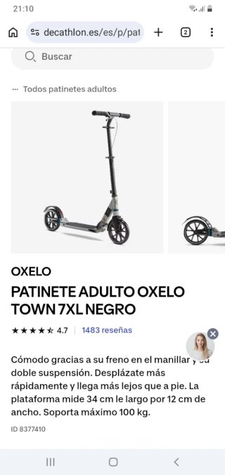 Patín Oxelo Adulto 100kg