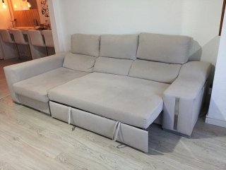 Sofá Chaiselongue Cama Beige Capuchino