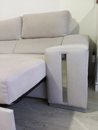 Sofá Chaiselongue Cama Beige Capuchino