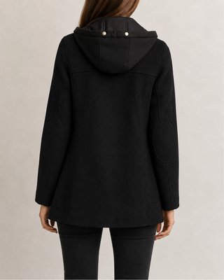 Abrigo Zara Basic Negro con Capucha Talla M