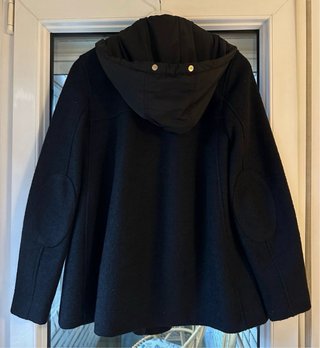 Abrigo Zara Basic Negro con Capucha Talla M