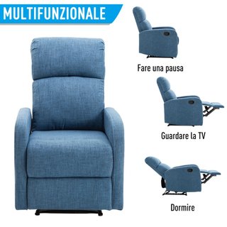 Poltrona Relax Reclinabile Manuale con Poggiapiedi