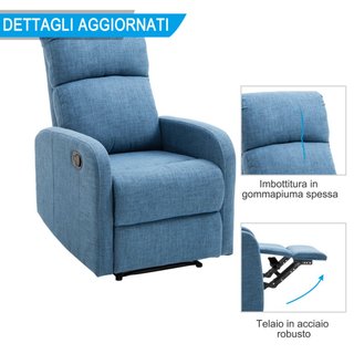 Poltrona Relax Reclinabile Manuale con Poggiapiedi