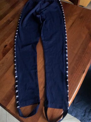 Leggings sportivi blu con staffe vintage da donna