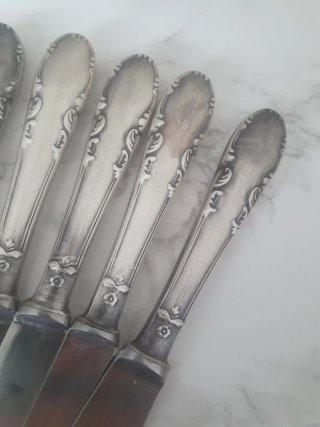 Set 6 Cuchillos de Plata Vintage