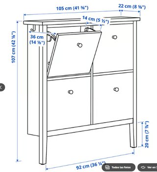 Zapatero Gullaberg Negro ikea mueble