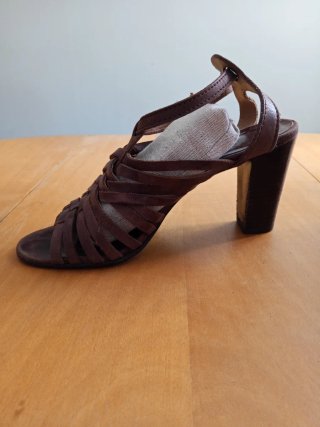 Sandalias tacón piel Massimo Dutti Talla 36