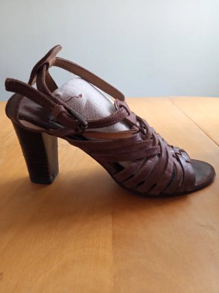 Sandalias tacón piel Massimo Dutti Talla 36