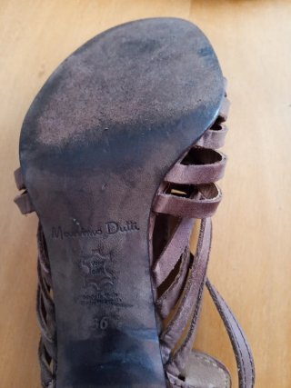 Sandalias tacón piel Massimo Dutti Talla 36