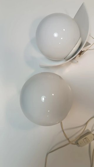 Lámparas esféricas vintage cristal blanco