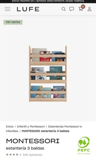 Estantería Montessori 3 baldas