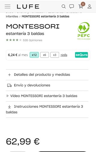 Estantería Montessori 3 baldas