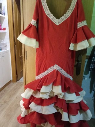 Vestido Flamenca Rojo y Blanco