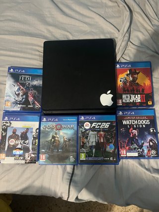PS4 (PlayStation 4) Negra + 6 Juegos