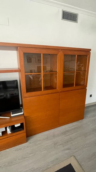 Mueble salón comedor moderno madera cerezo