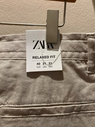 Pantalón Zara Lino Beige