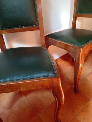 Sedie Anni '50 Legno e Pelle