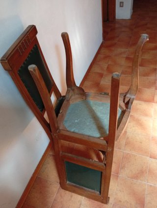 Sedie Anni '50 Legno e Pelle