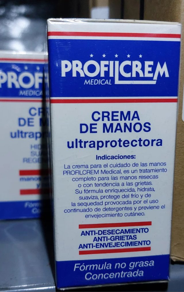 Crema de Manos Profilcrem en sobres monodosis.