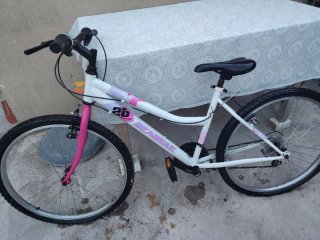 Bicicleta 26 Blanca y Rosa