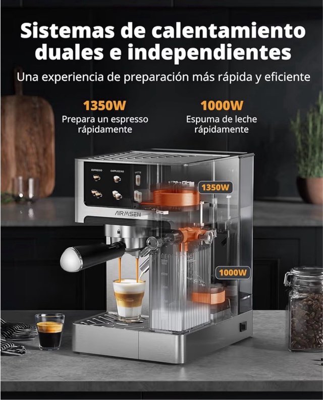 Cafetera AIRMSEN Espresso 20 Bar Autoespuma