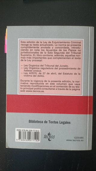 Ley de enjuiciamiento criminal.