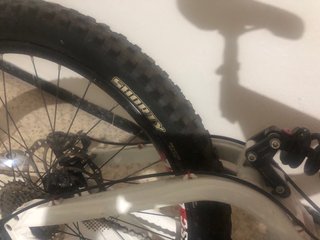 Bicicleta de Descenso Roja y Blanca cambio también