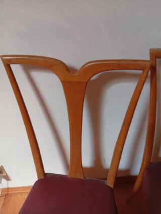 Sedie Vintage degli anni 50in  Legno e Pelle