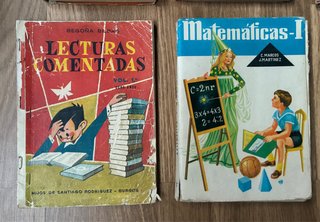 Lote 8 Libros Antiguos Texto Colección