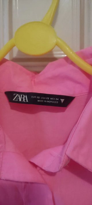 Camisa Zara Rosa Fucsia Oversize