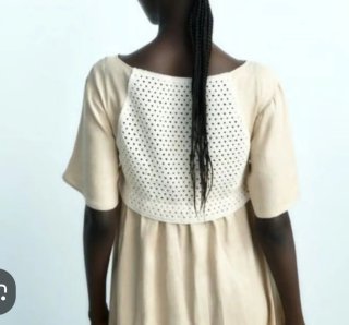 Vestito in maglia combinata con lino Zara