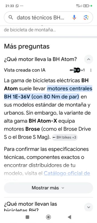 Bicicleta Eléctrica BH Negra