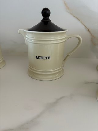 6 Tarros de Cocina Cerámica Beige/Marrón