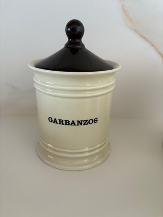6 Tarros de Cocina Cerámica Beige/Marrón
