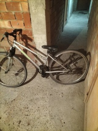 Bicicleta de paseo plateada