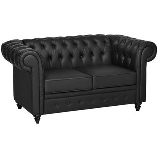 Divano 2 Posti in Stile Chesterfield in Pelle PU c