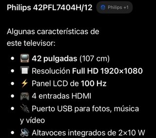 Philips TV 42 Negra