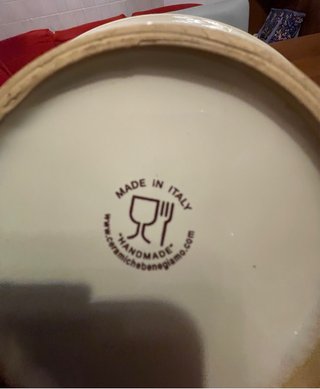 Piatto fondo ceramica decorato a mano