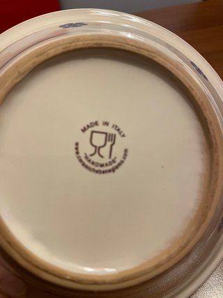 Piatto fondo ceramica decorato a mano