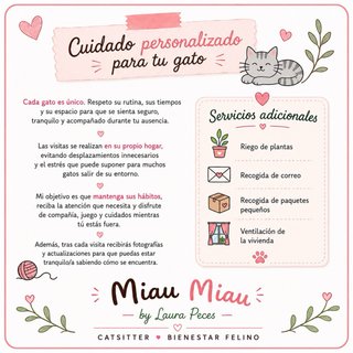 Catsitter , cuidadora de gatos a domicilio
